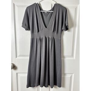 Vintage Gray Babydoll Y2K Sweater Dress Small